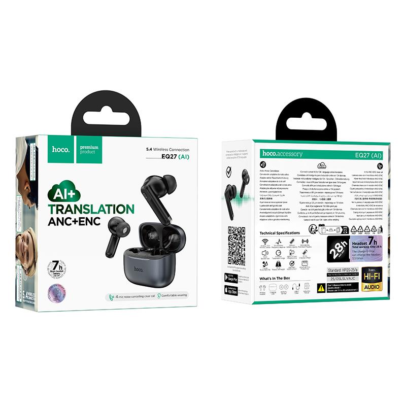 hoco EQ27 ANC - ENC Smart AI Translation Bluetooth Earphone